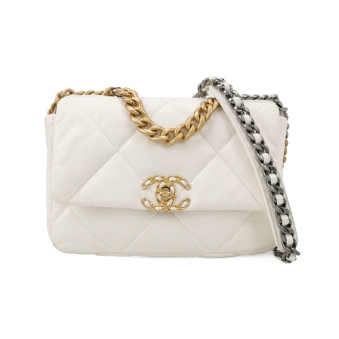 Chanel 19 bag small size white