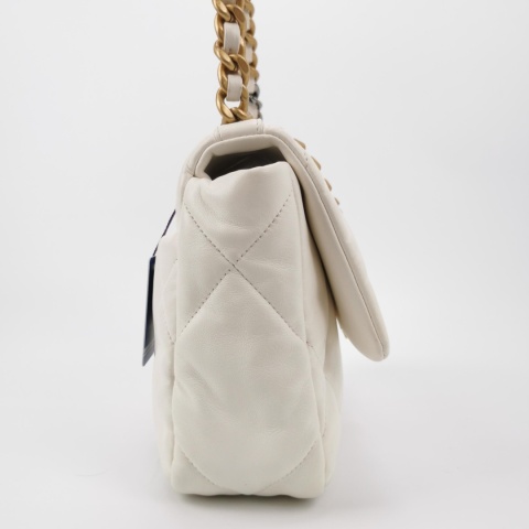 Chanel 19 bag small size white