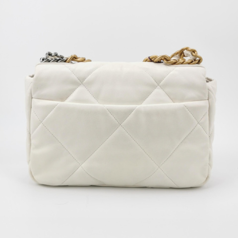 Chanel 19 bag small size white