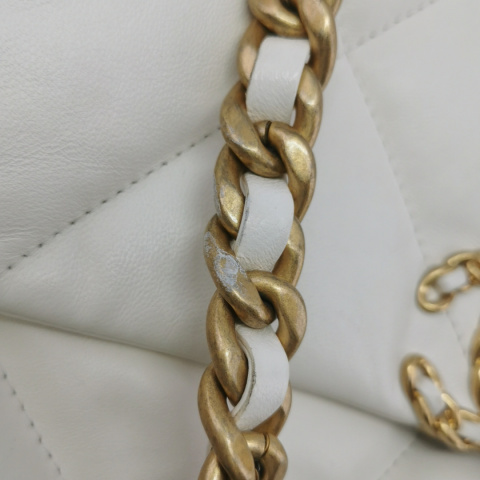 Chanel 19 bag small size white