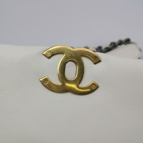 Chanel 19 bag small size white