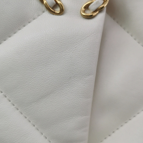 Chanel 19 bag small size white