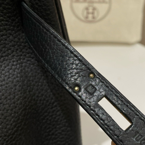 Hermes Birkin 35 Togo Platinium Bag Black