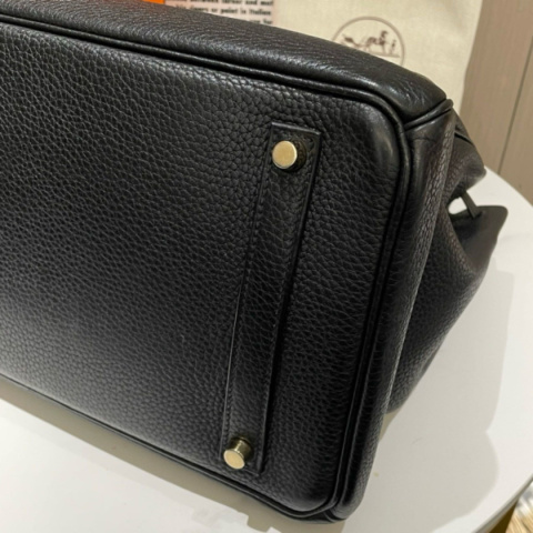 Hermes Birkin 35 Togo Platinium Bag Black