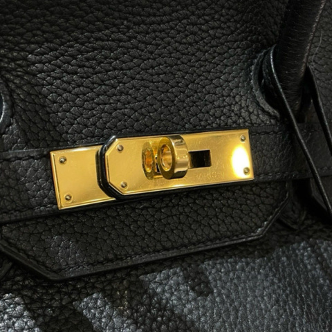 Hermes Birkin 35 Togo Platinium Bag Black