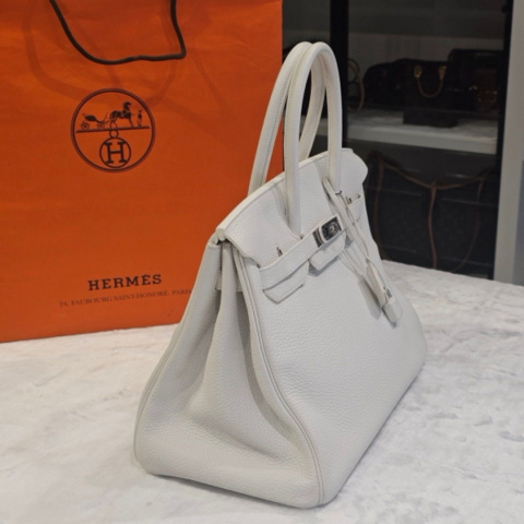 Hermes Birkin 35 Togo Platinium Bag
